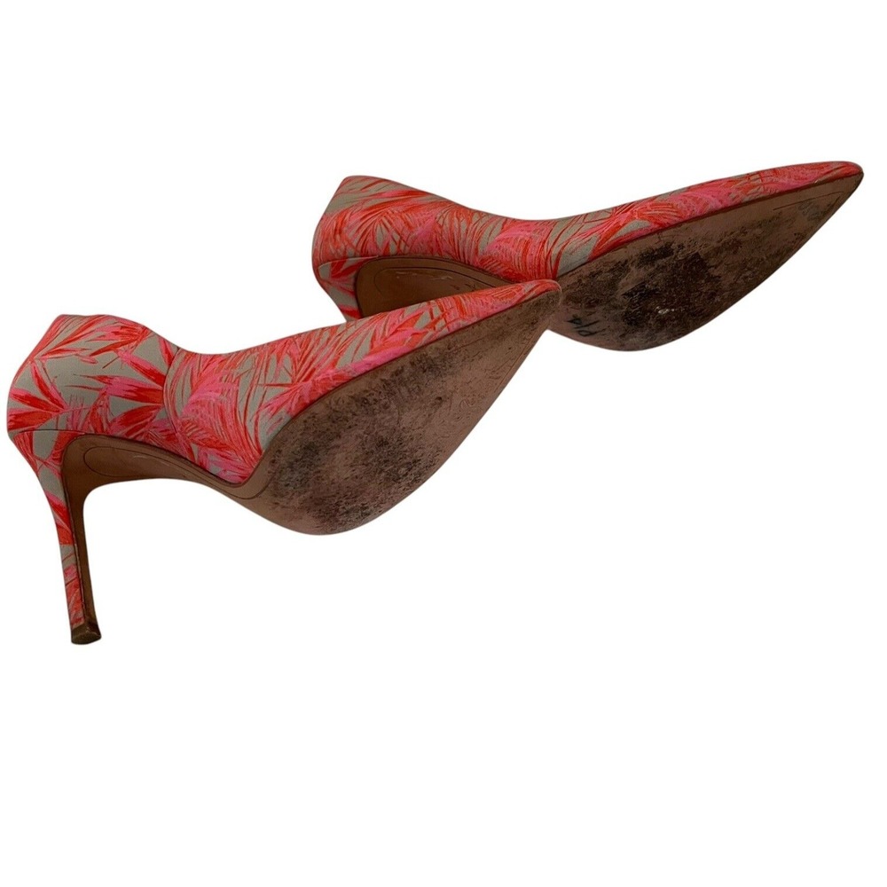 Sam Edelman Shoes Size 7.5 Hazel Pumps Heel Pointed Toe Hot Coral Pink Tropical - Picture 6 of 11